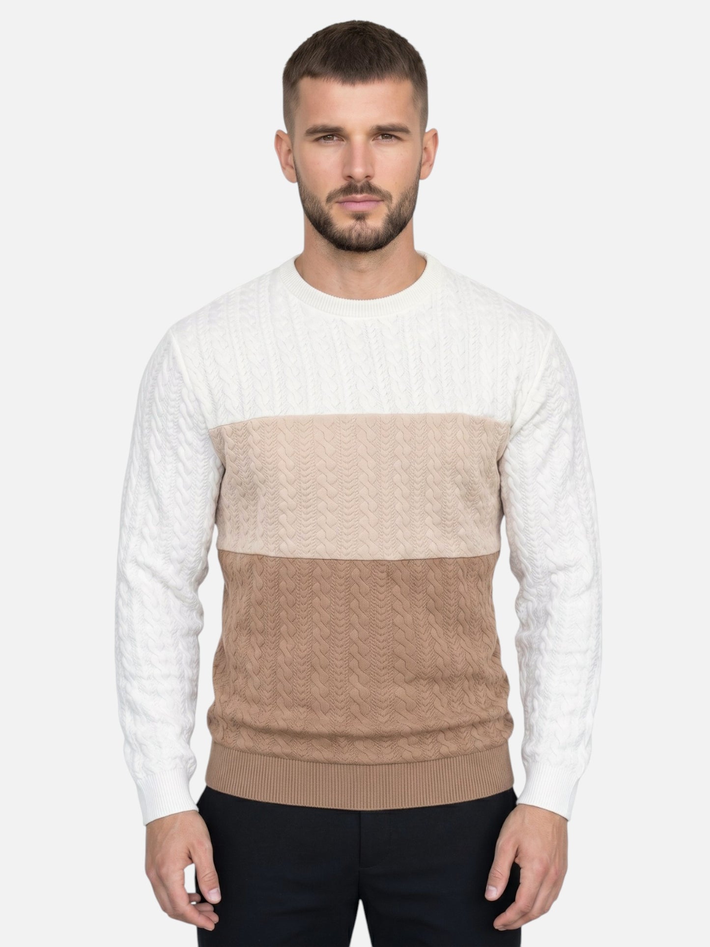 Montviro | Men's Textured Jacquard Knitted Jumper – Autumn Style