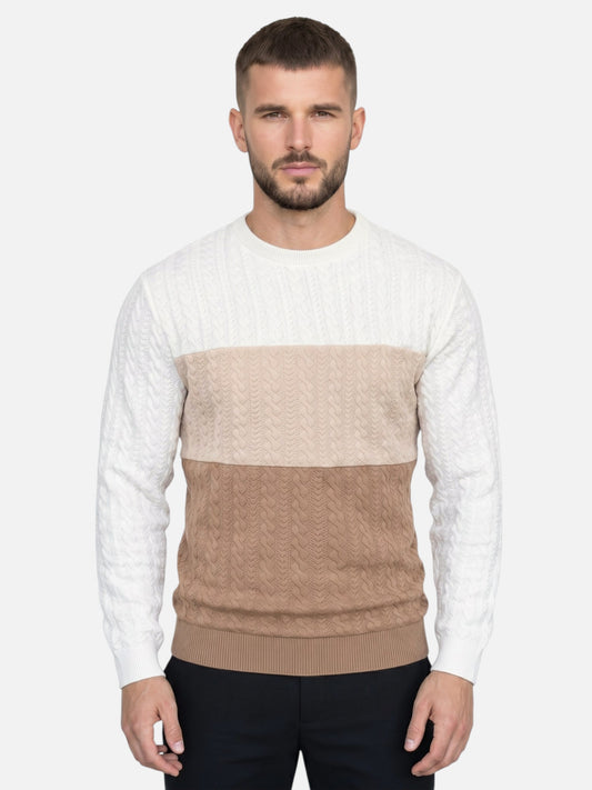 Montviro | Men's Textured Jacquard Knitted Jumper – Autumn Style