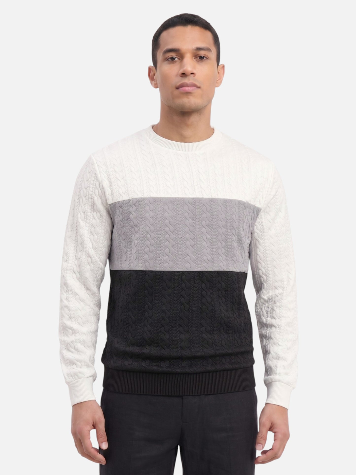 Montviro | Men's Textured Jacquard Knitted Jumper – Autumn Style