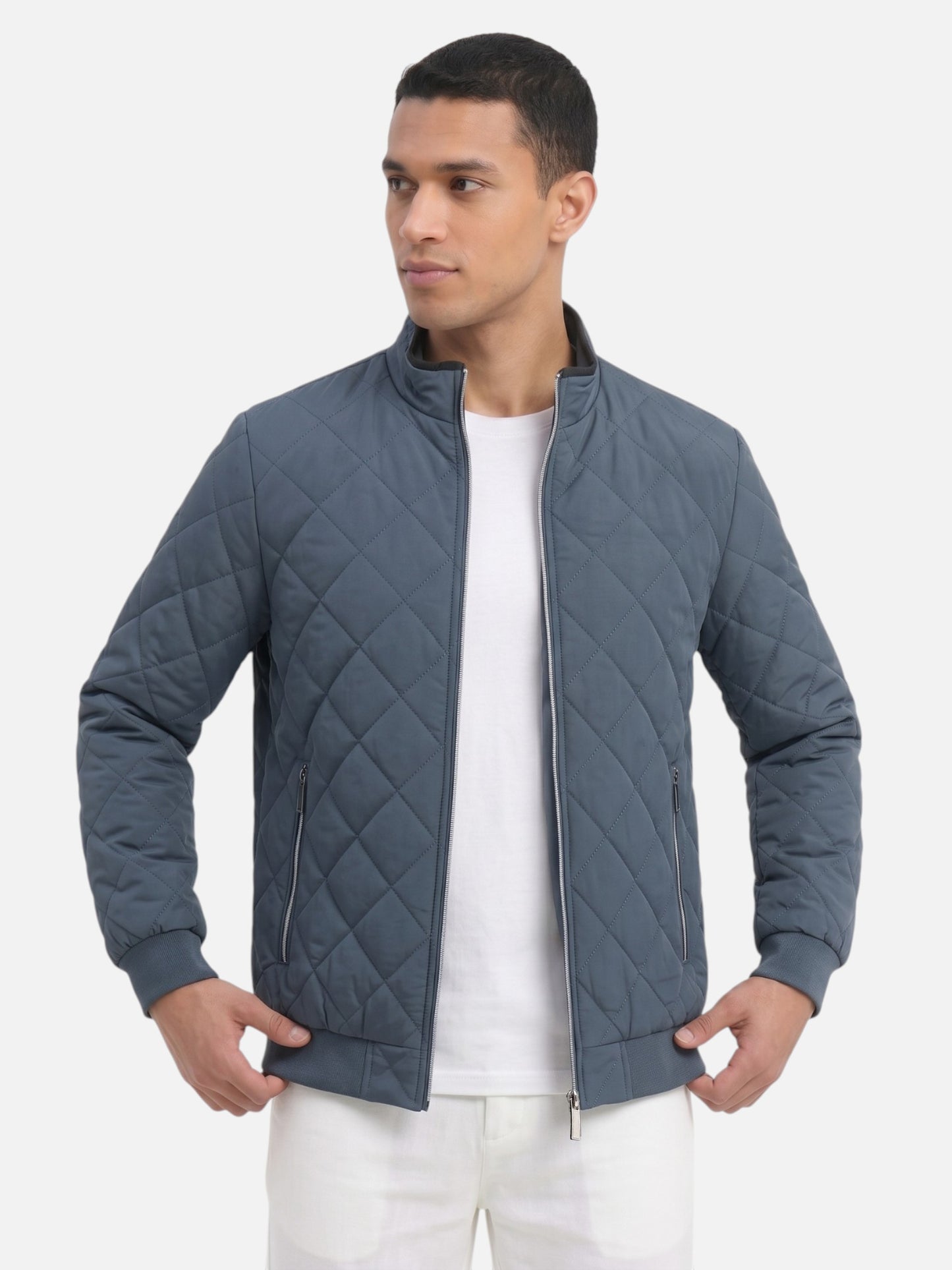Montviro | Men's Diamond-Pattern Fleece-Lined Bomber Jacket
