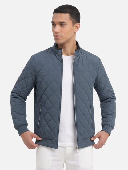 Montviro | Men's Diamond-Pattern Fleece-Lined Bomber Jacket