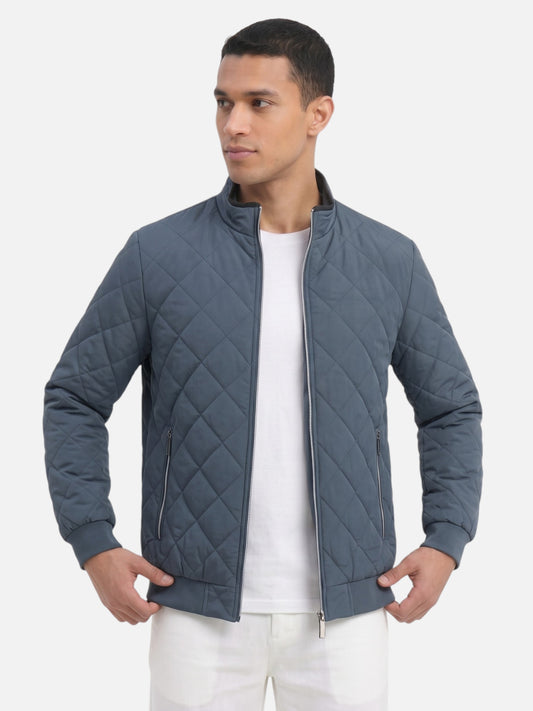 Montviro | Men's Diamond-Pattern Fleece-Lined Bomber Jacket