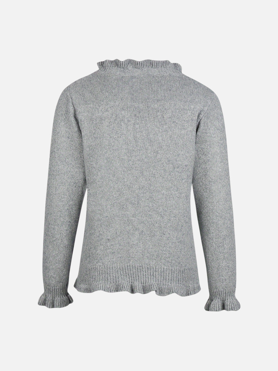 Montviro | Women’s Pearl Button Frill Knit Cardigan