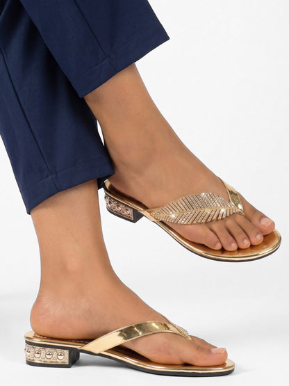Montviro | Women’s Crystal Leaf Flip Flops – Elegant Summer Style