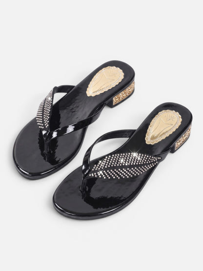 Montviro | Women’s Crystal Leaf Flip Flops – Elegant Summer Style