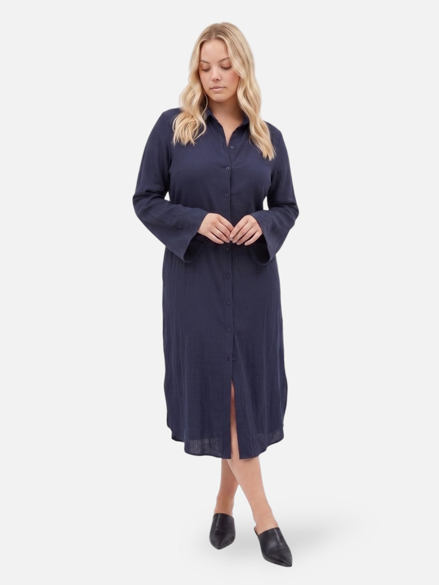 Montviro | Women’s Long Sleeve Shirt Maxi Dress – Timeless Style