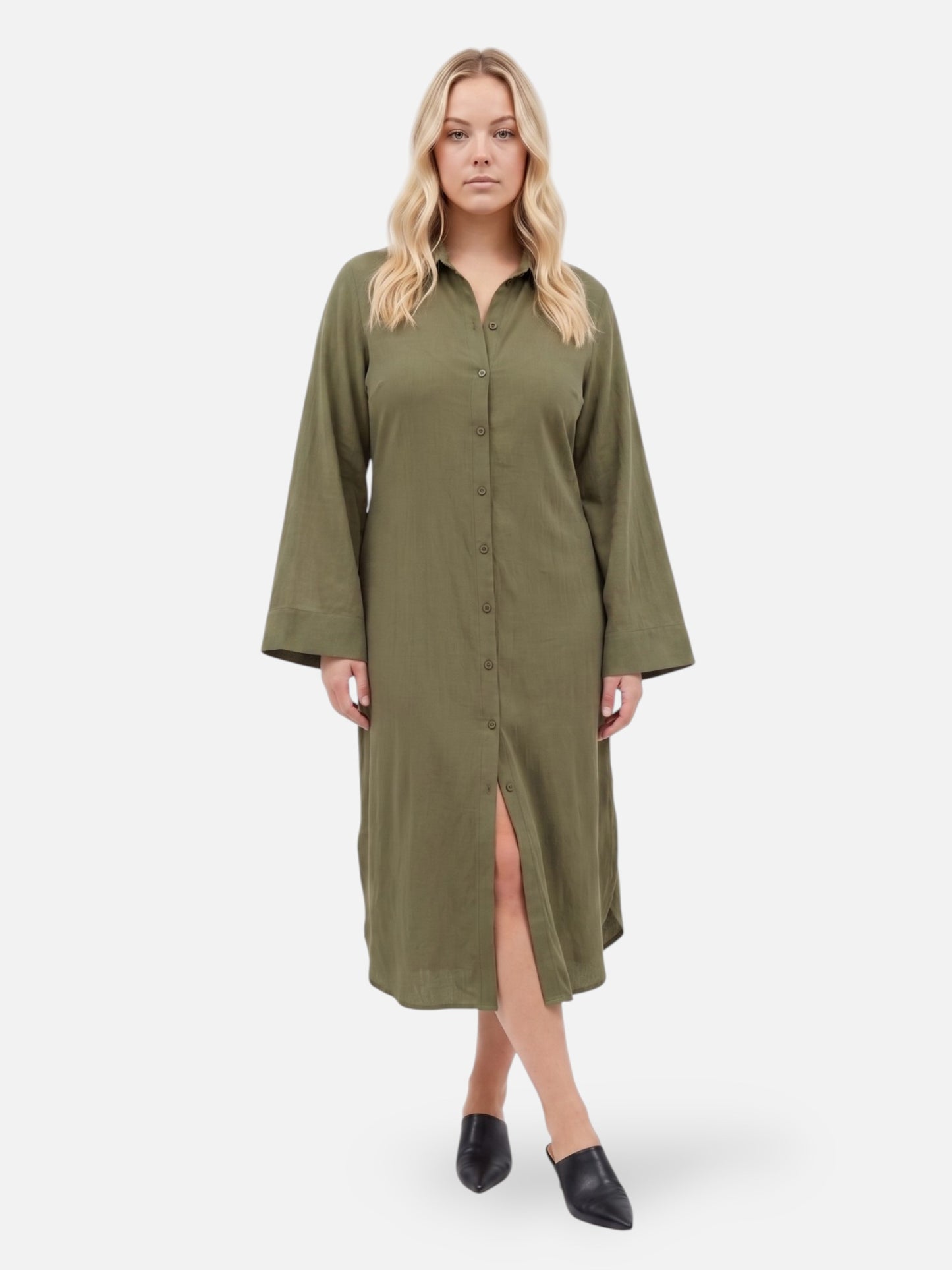 Montviro | Women’s Long Sleeve Shirt Maxi Dress – Timeless Style