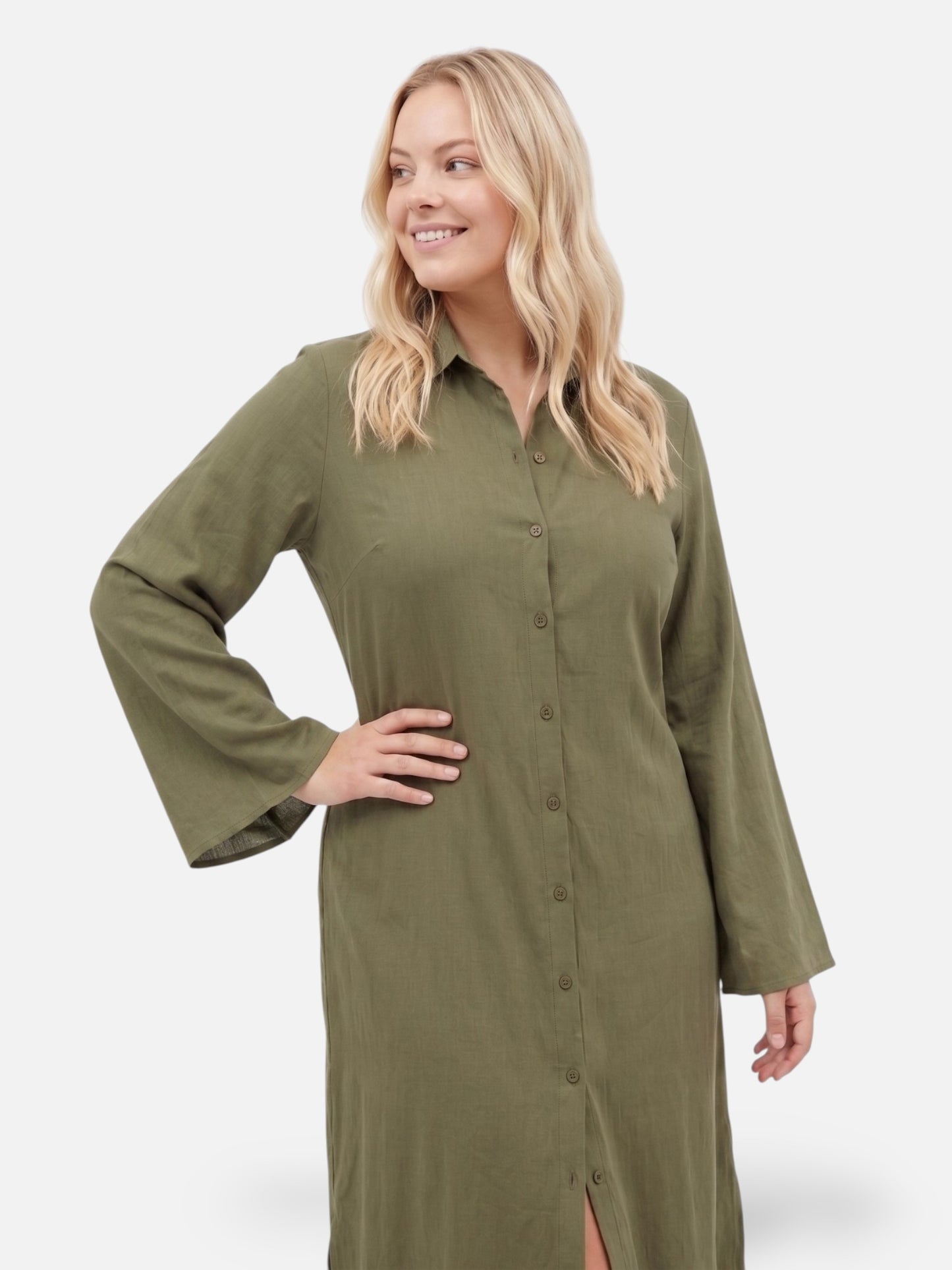 Montviro | Women’s Long Sleeve Shirt Maxi Dress – Timeless Style