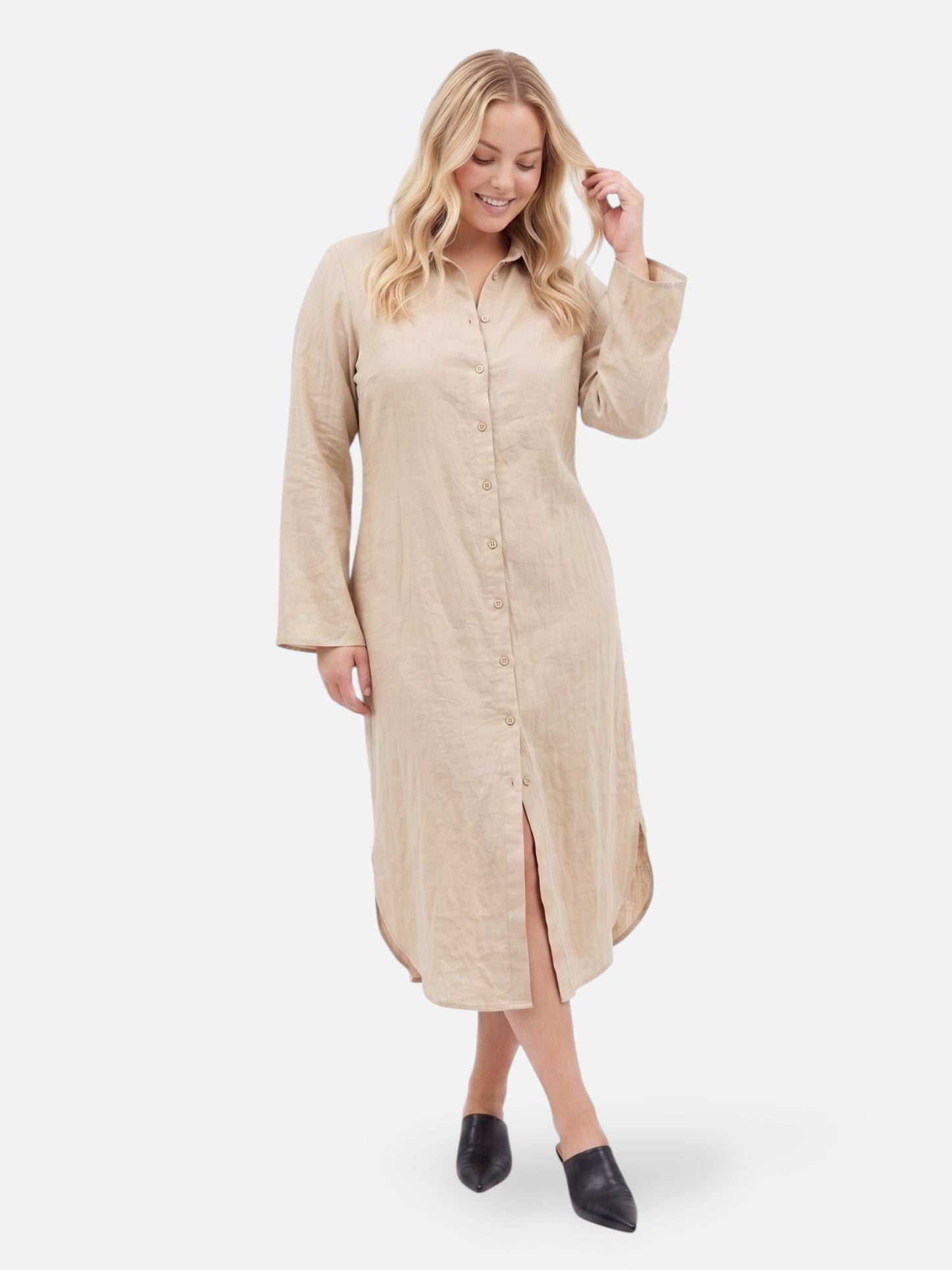 Montviro | Women’s Long Sleeve Shirt Maxi Dress – Timeless Style
