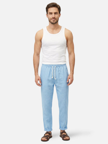 Montviro | Men’s Linen Blend Trousers – Coastal Summer Style