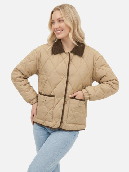 Montviro | Women's Diamond Quilted Puffer Jacket – Winter Warmth