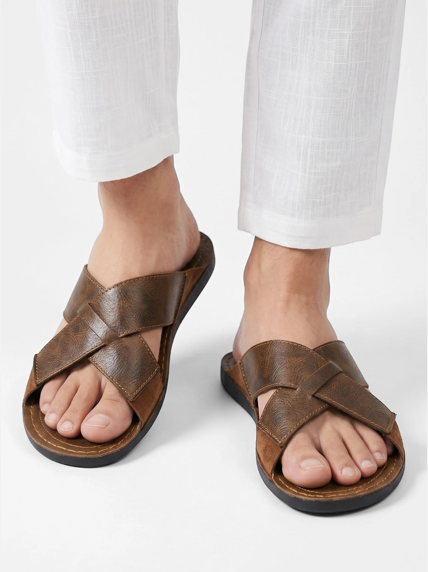 Montviro | Men’s Roman Sandals – Faux Leather Casual Style