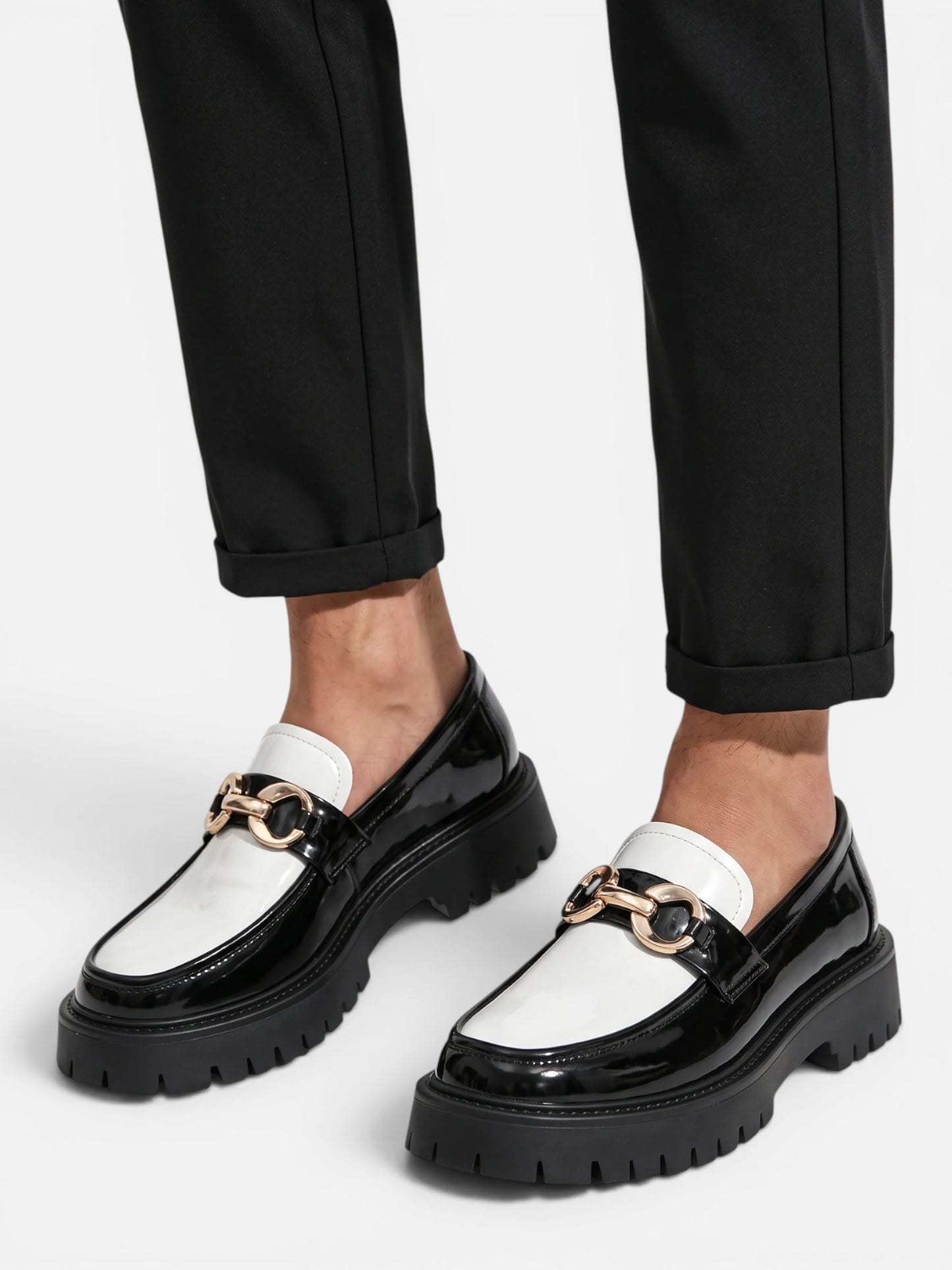 Montviro | Men’s Metal Buckle Penny Loafers – Formal Elegance