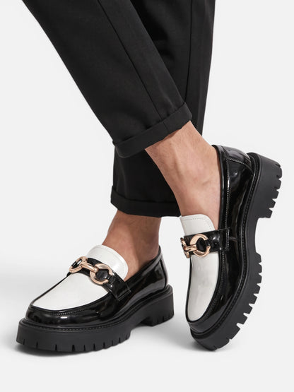 Montviro | Men’s Metal Buckle Penny Loafers – Formal Elegance