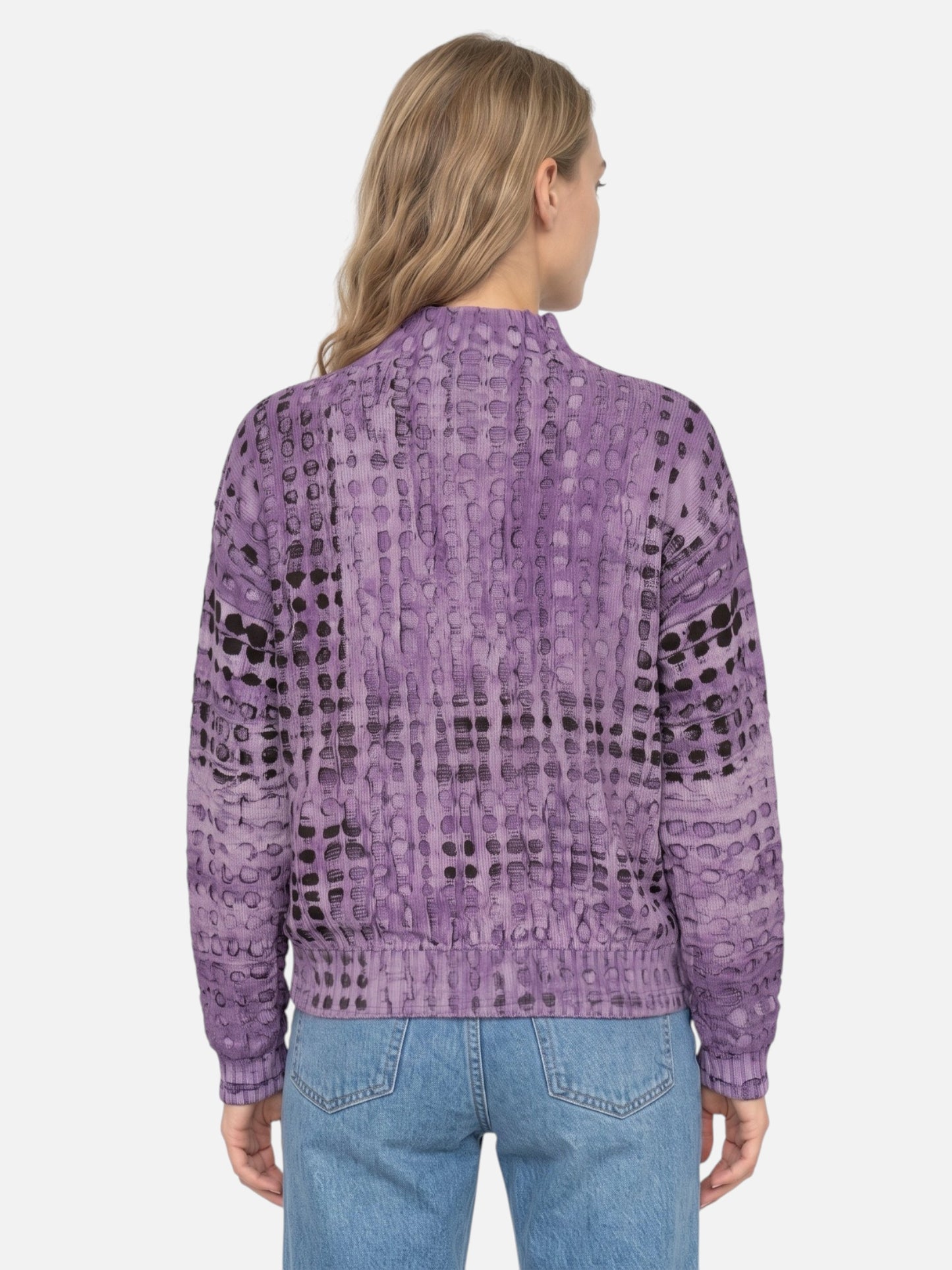 Montviro | Women's Sunset Print High-Neck Knitted Jumper