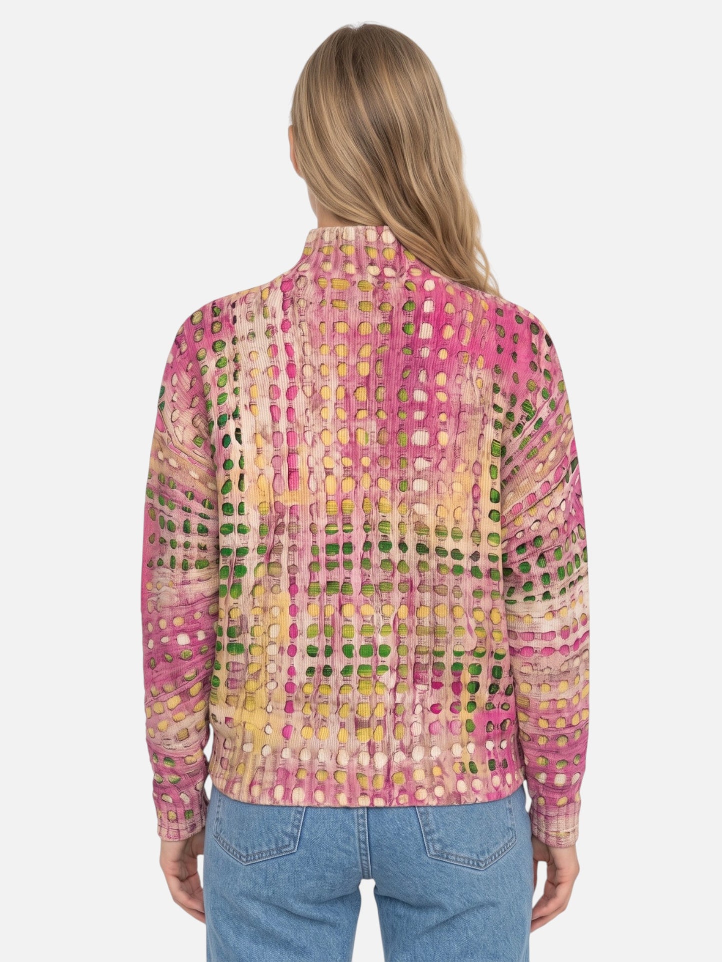 Montviro | Women's Sunset Print High-Neck Knitted Jumper