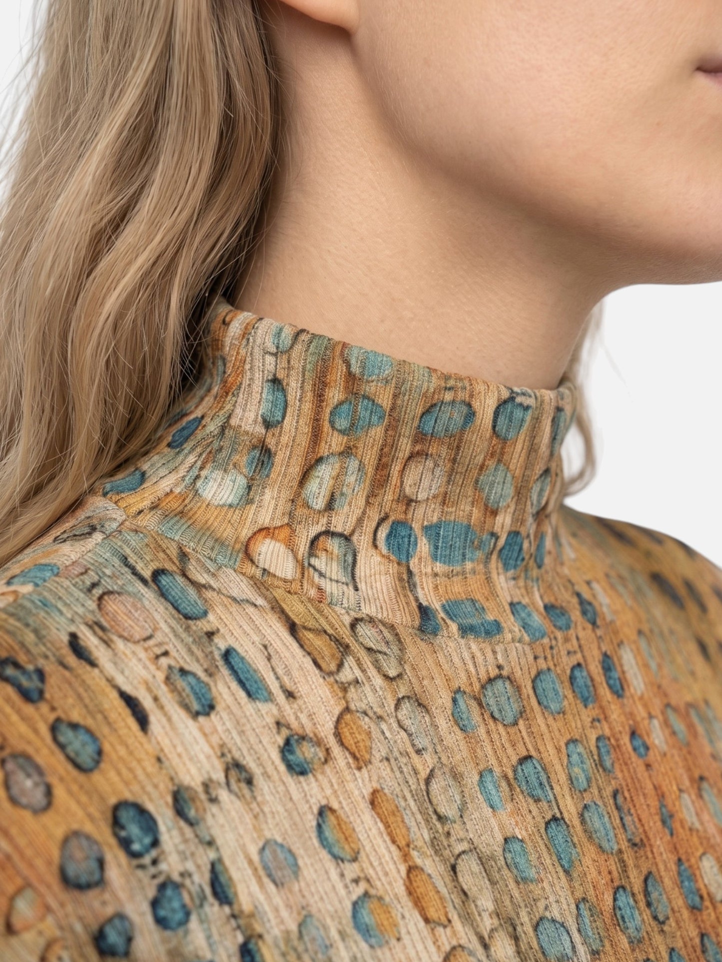 Montviro | Women's Sunset Print High-Neck Knitted Jumper