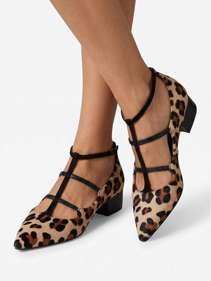Montviro | Women’s Leopard Strap Heels – Timeless Sophistication