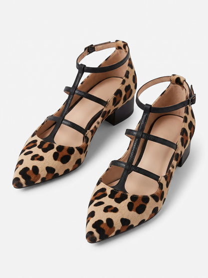 Montviro | Women’s Leopard Strap Heels – Timeless Sophistication