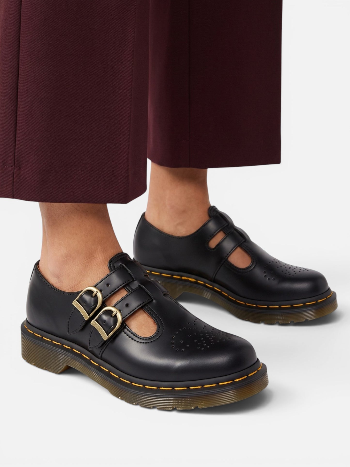 Montviro | Women’s Double Buckle Mary Jane Flats – Edgy Casual Style