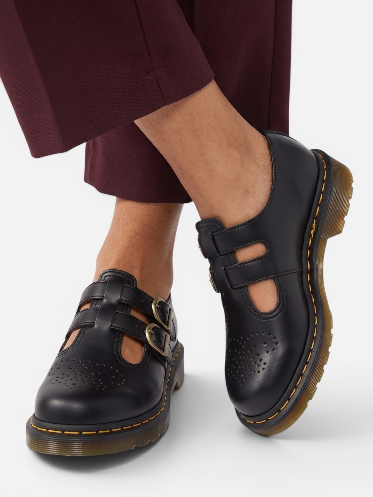 Montviro | Women’s Double Buckle Mary Jane Flats – Edgy Casual Style