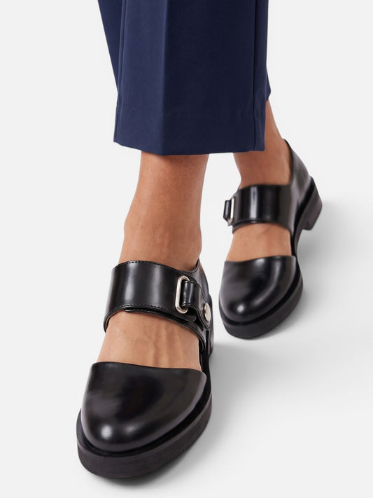Montviro | Women’s Black Buckle Loafers – Timeless Everyday Style