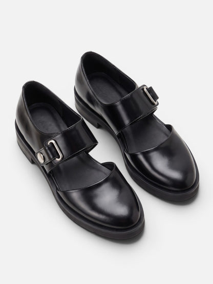 Montviro | Women’s Black Buckle Loafers – Timeless Everyday Style