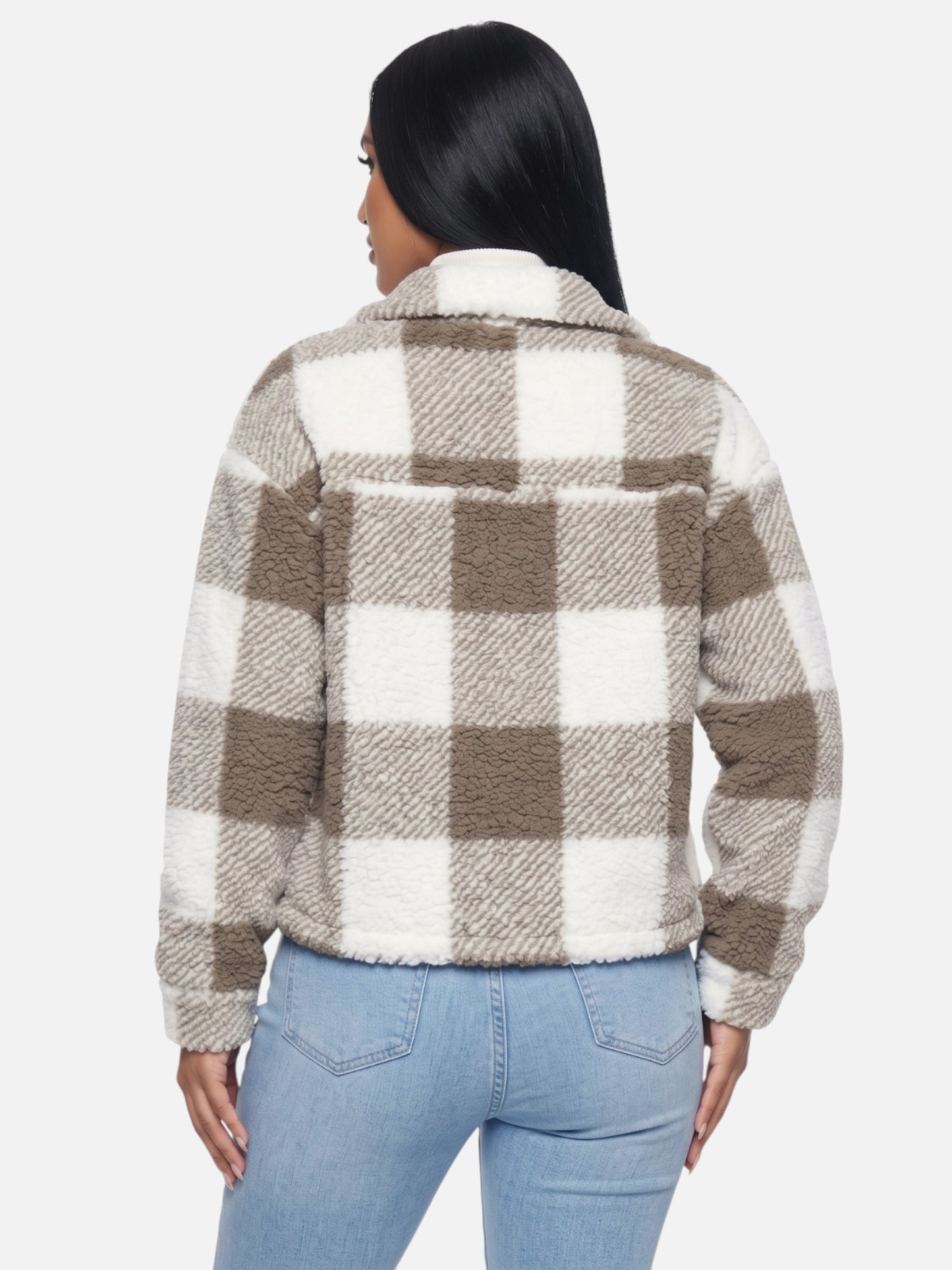 Montviro | Women's Plaid Fuzzy Shacket – Autumn Style