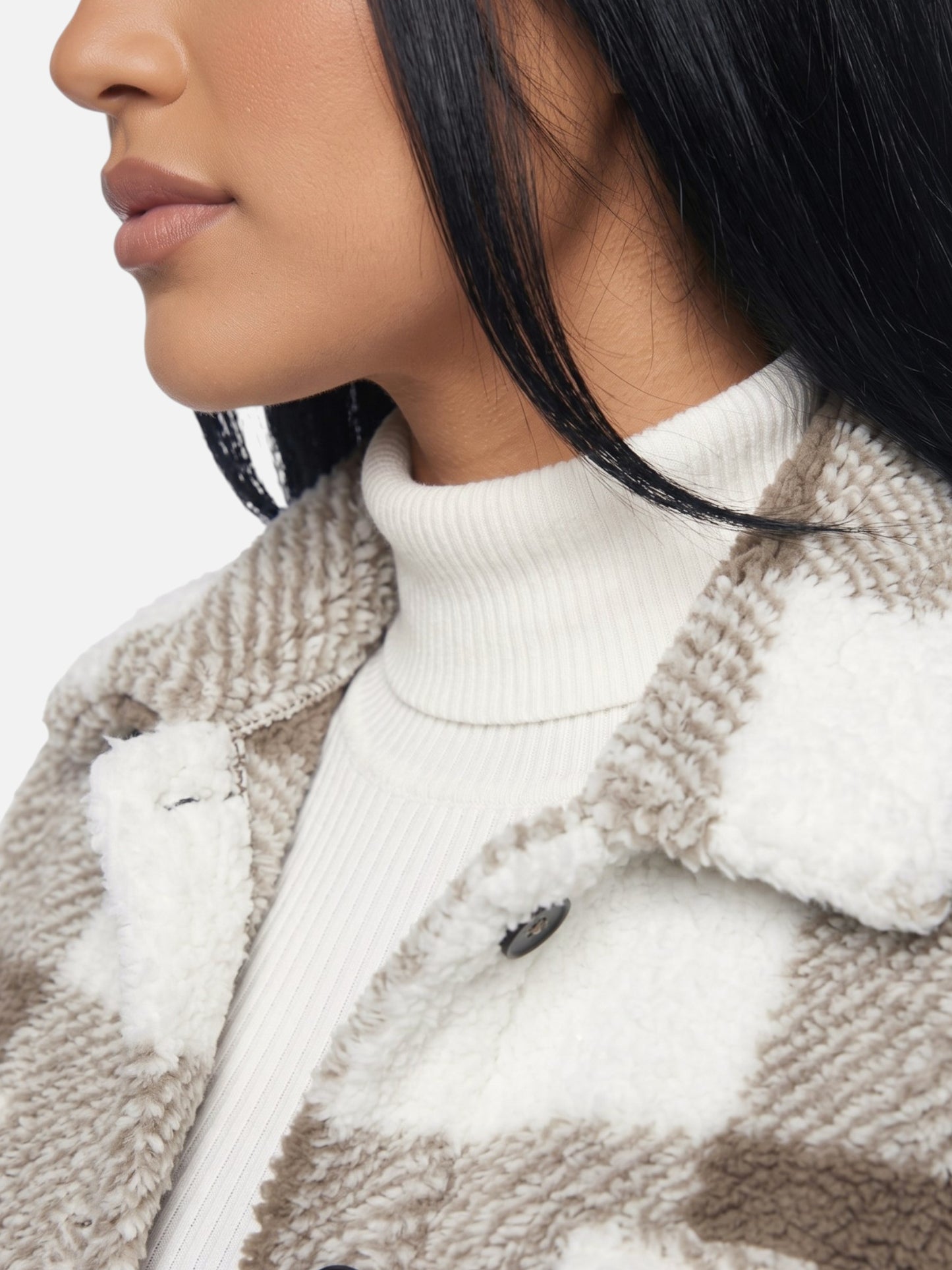 Montviro | Women's Plaid Fuzzy Shacket – Autumn Style