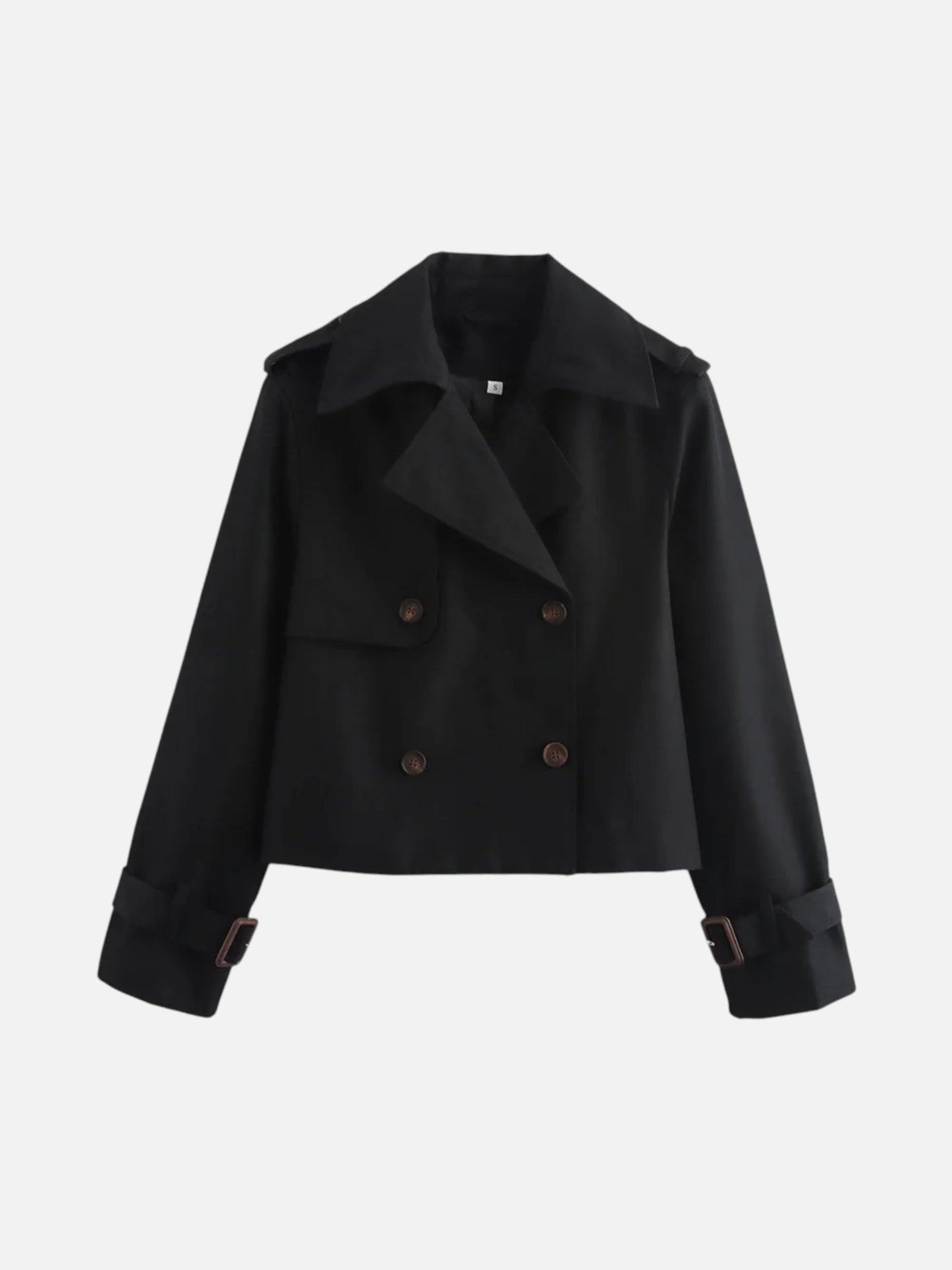 Montviro | Women’s Cropped Double-Breasted Trench Coat – Vintage Elegance