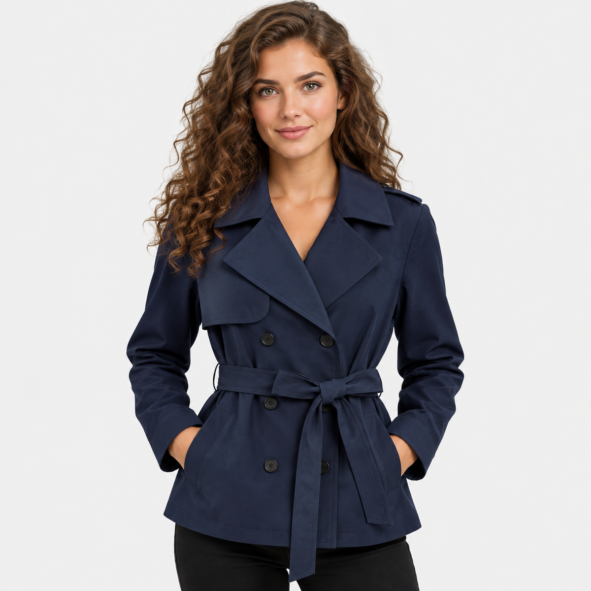 Montviro | Women’s Trench Coat Belted Waist Lapel Outerwear
