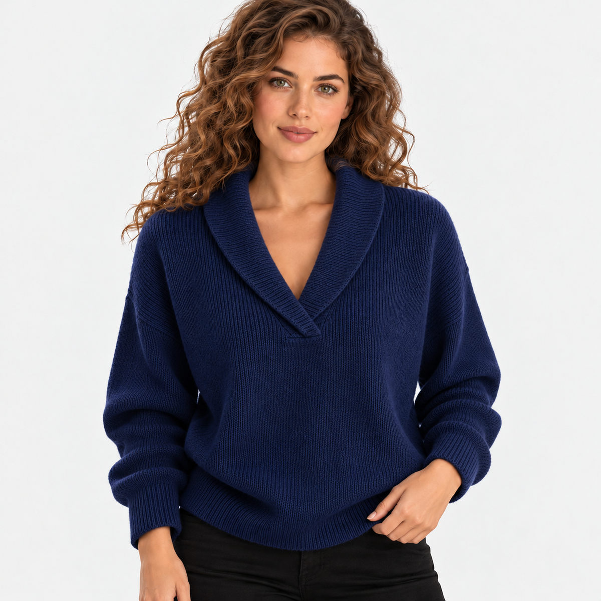 Montviro | Women's Oversized Knit Sweater with Shawl Collar