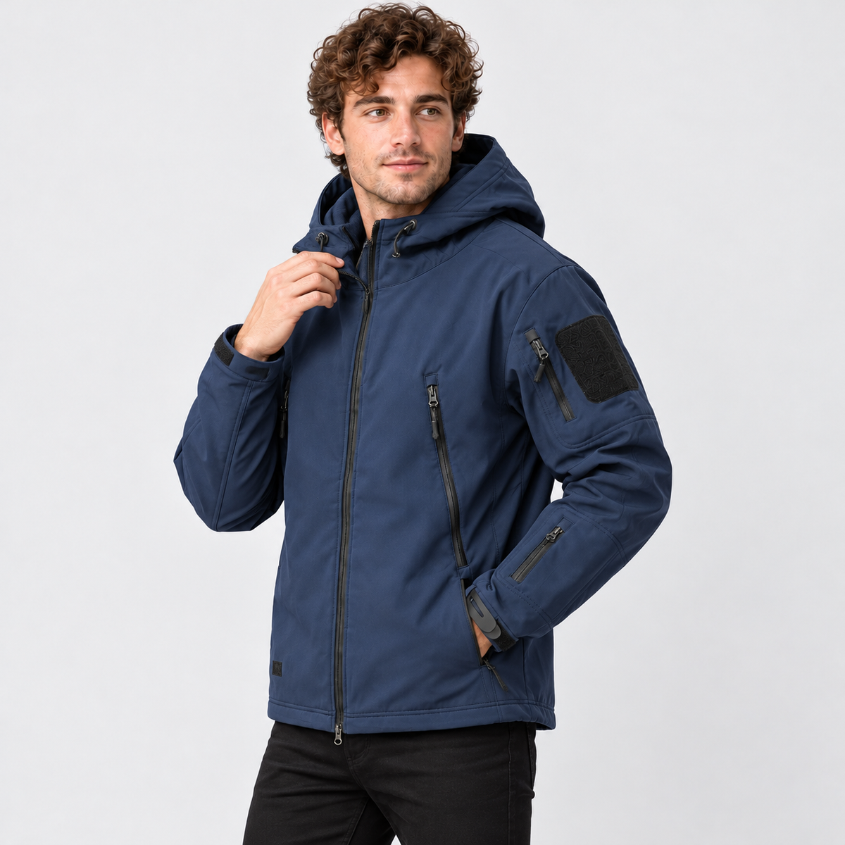 Montviro | Men's Softshell Jacket Fleece Lined Hooded Windproof Coat