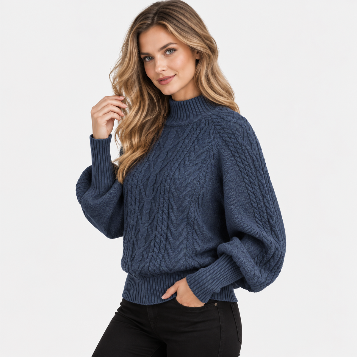 Montviro | Women’s Half Turtleneck Sweater Solid Color Casual Knitwear