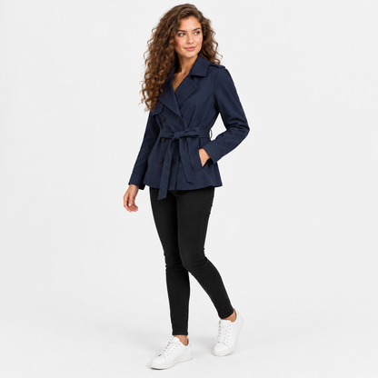 Montviro | Women’s Trench Coat Belted Waist Lapel Outerwear