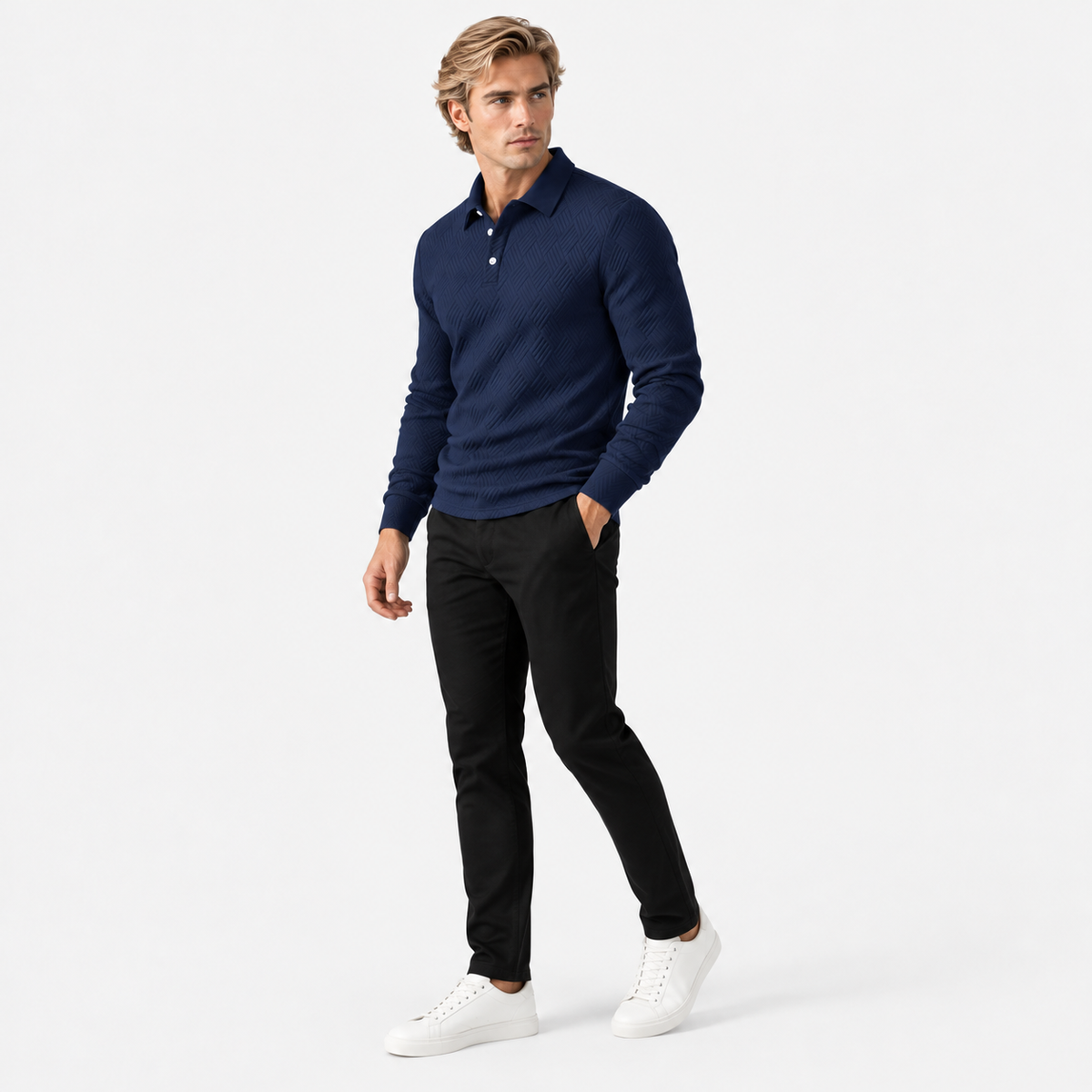 Montviro | Men's Knit Sweatshirt Lapel Collar Button Casual Winter Top