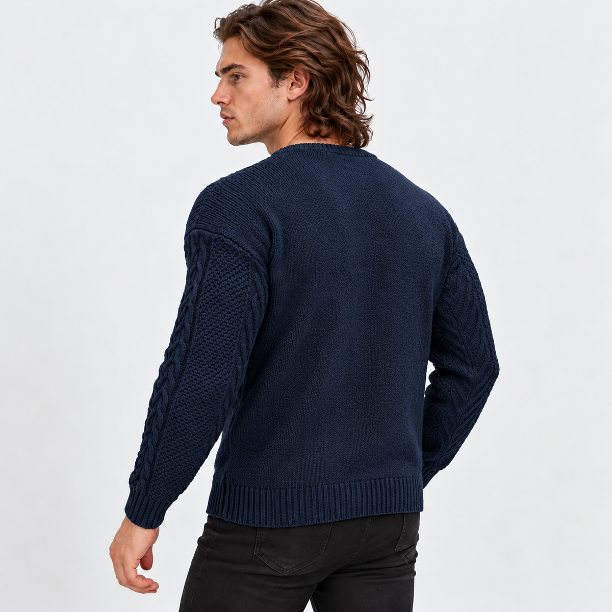 Montviro | Men's Knit Sweater Crew Neck Soft Pullover Fall Winter Top