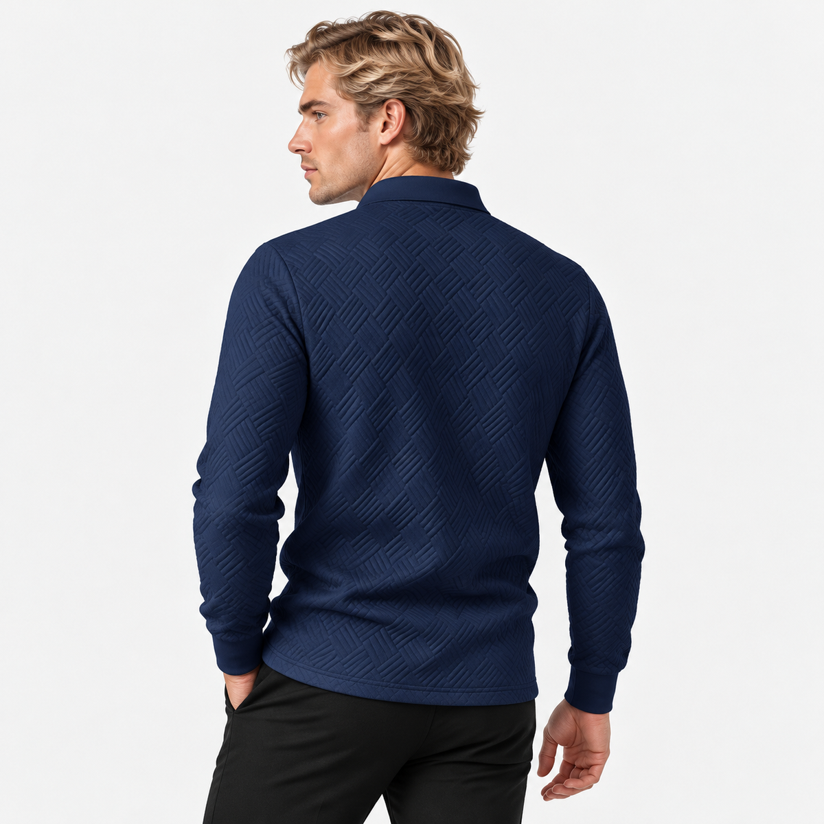 Montviro | Men's Knit Sweatshirt Lapel Collar Button Casual Winter Top
