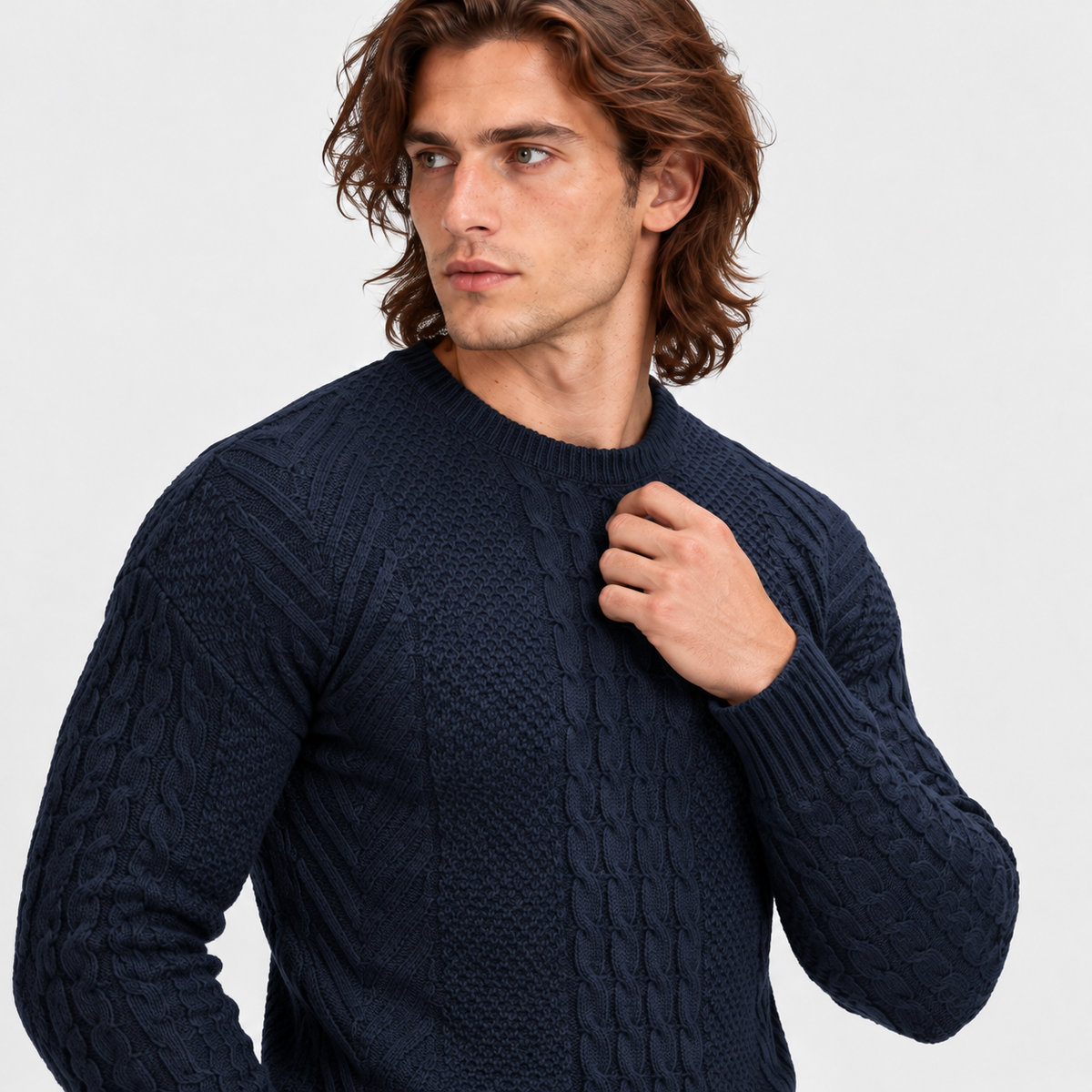 Montviro | Men's Knit Sweater Crew Neck Soft Pullover Fall Winter Top