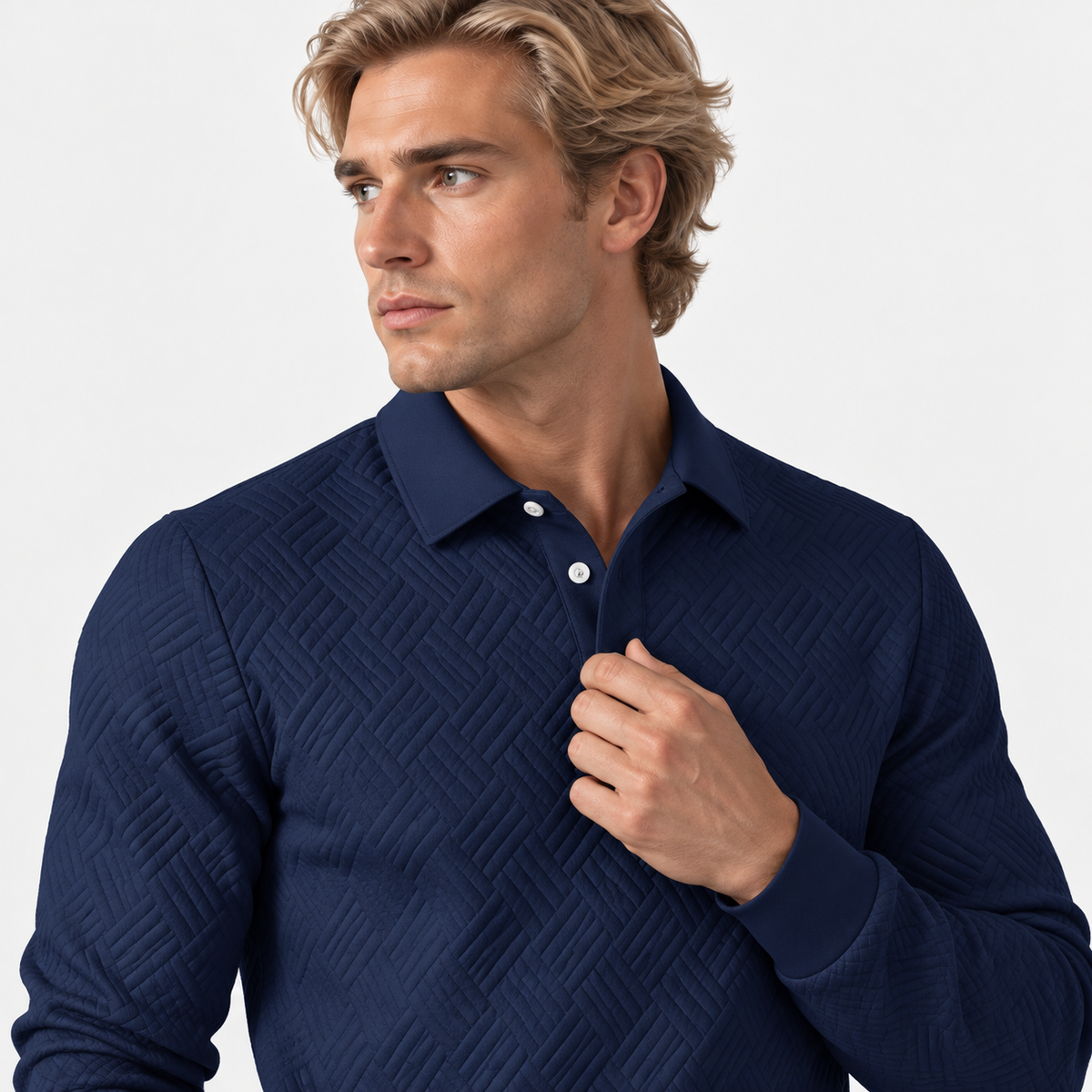 Montviro | Men's Knit Sweatshirt Lapel Collar Button Casual Winter Top