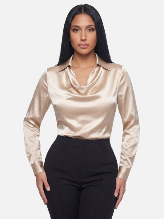 Montviro | Women’s Elegant Satin Blouse – Timeless Sophistication