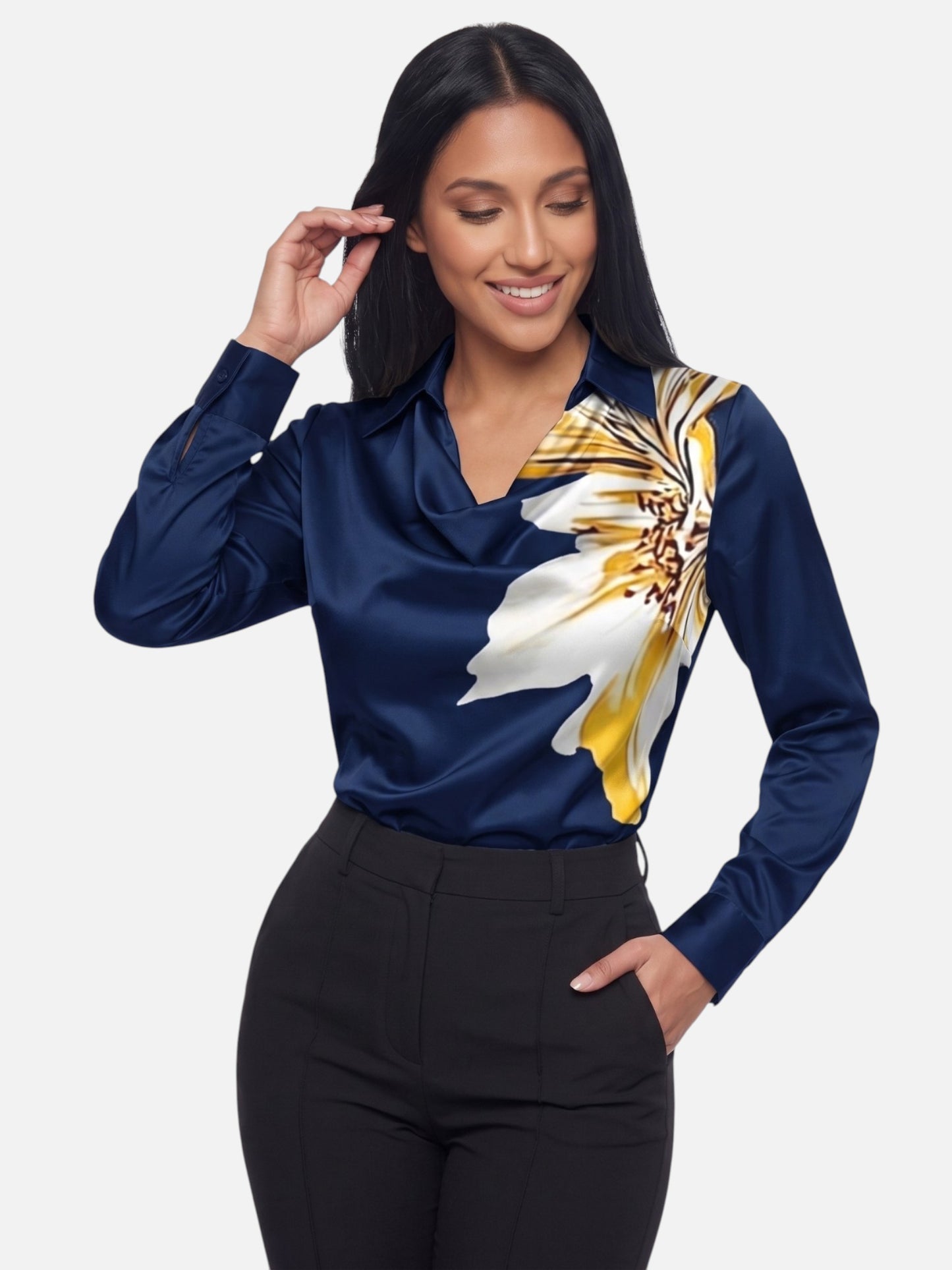 Montviro | Women’s Elegant Satin Blouse – Timeless Sophistication