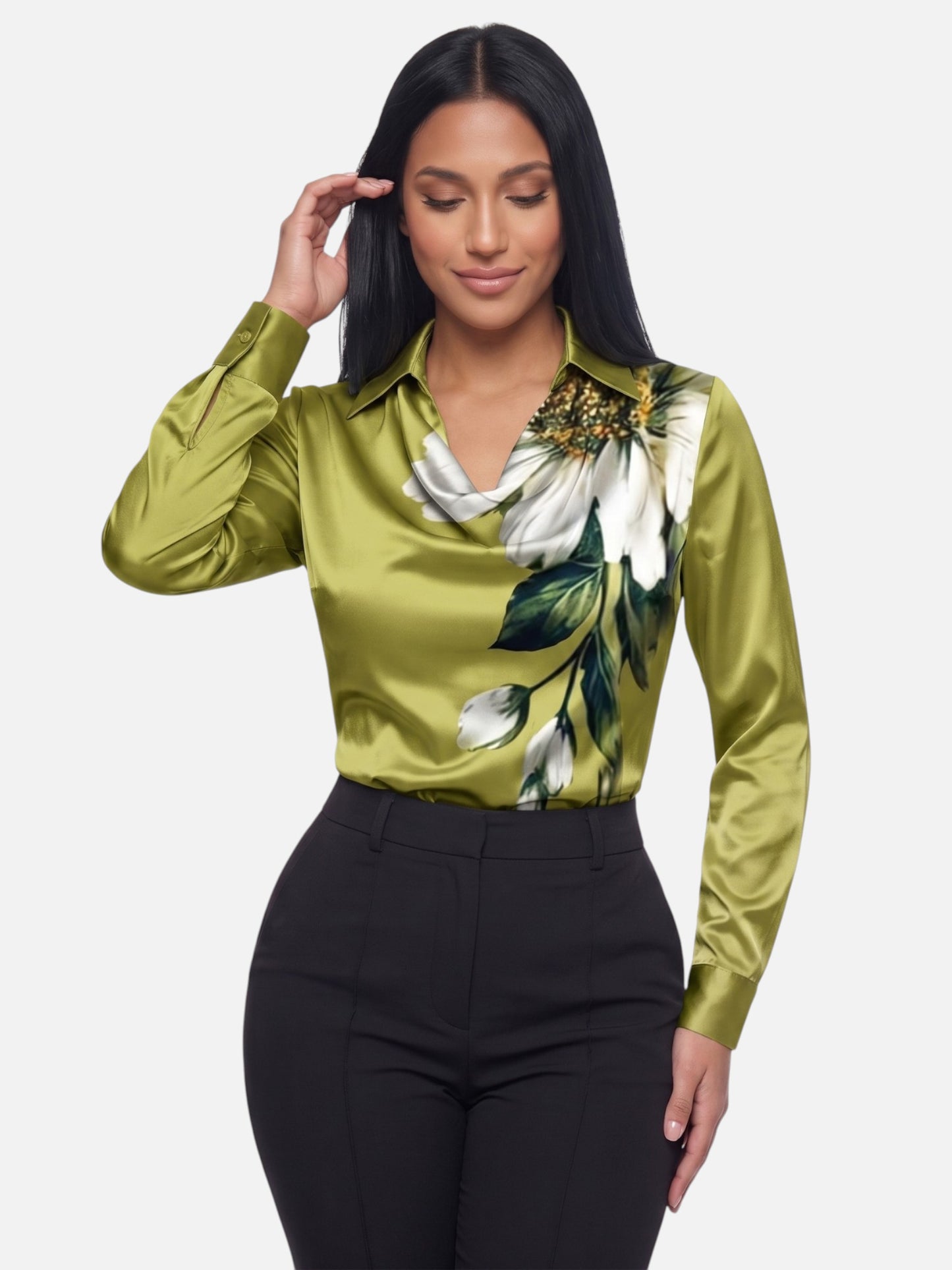 Montviro | Women’s Elegant Satin Blouse – Timeless Sophistication