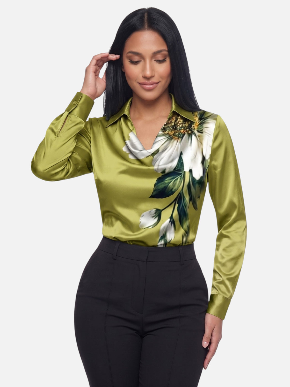 Montviro | Women’s Elegant Satin Blouse – Timeless Sophistication