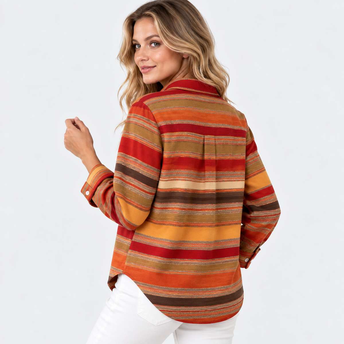 Montviro | Women’s Vintage Plaid Shirt Loose Fit Casual Fall Top
