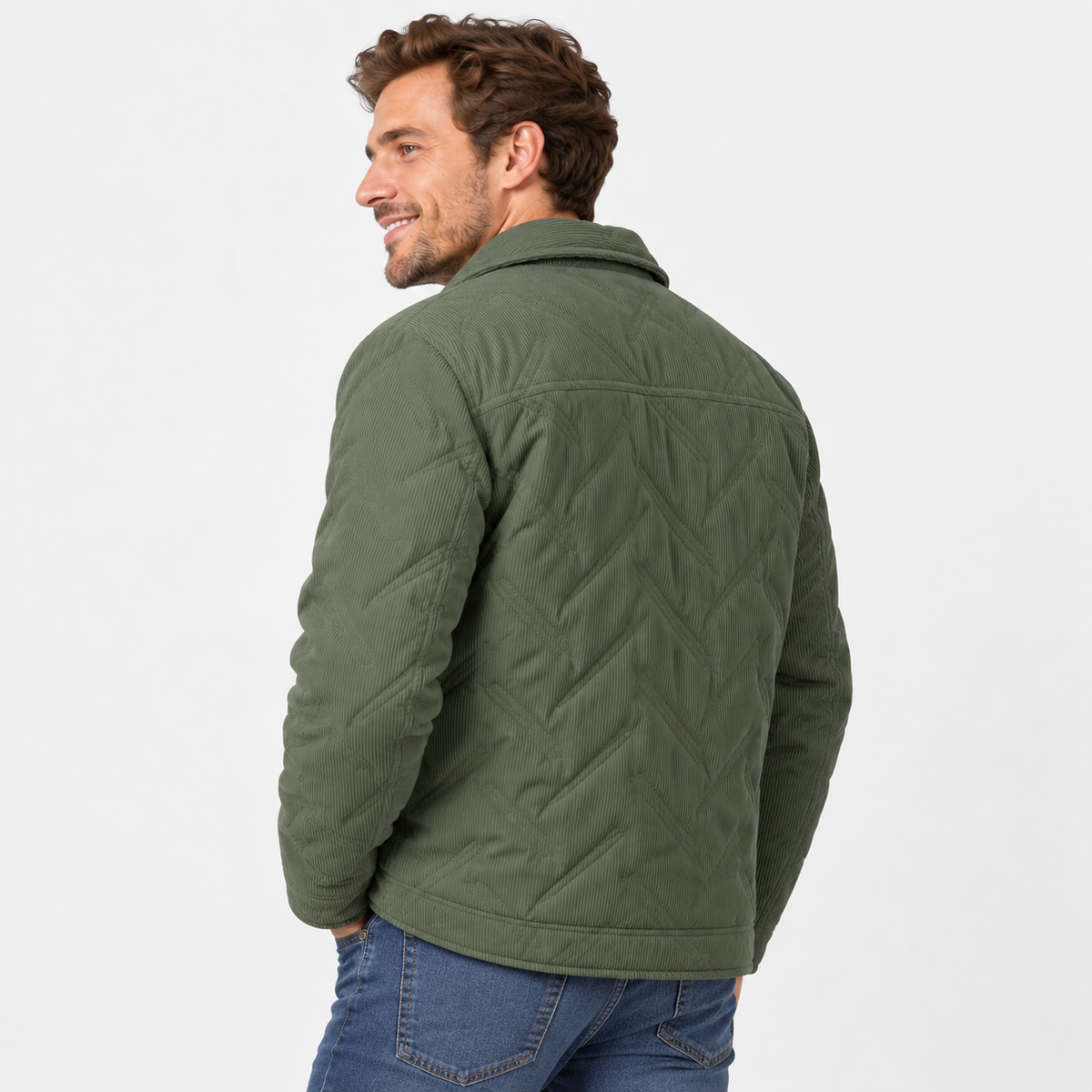 Montviro | Men's Corduroy Padded Jacket - Lapel Winter Outerwear