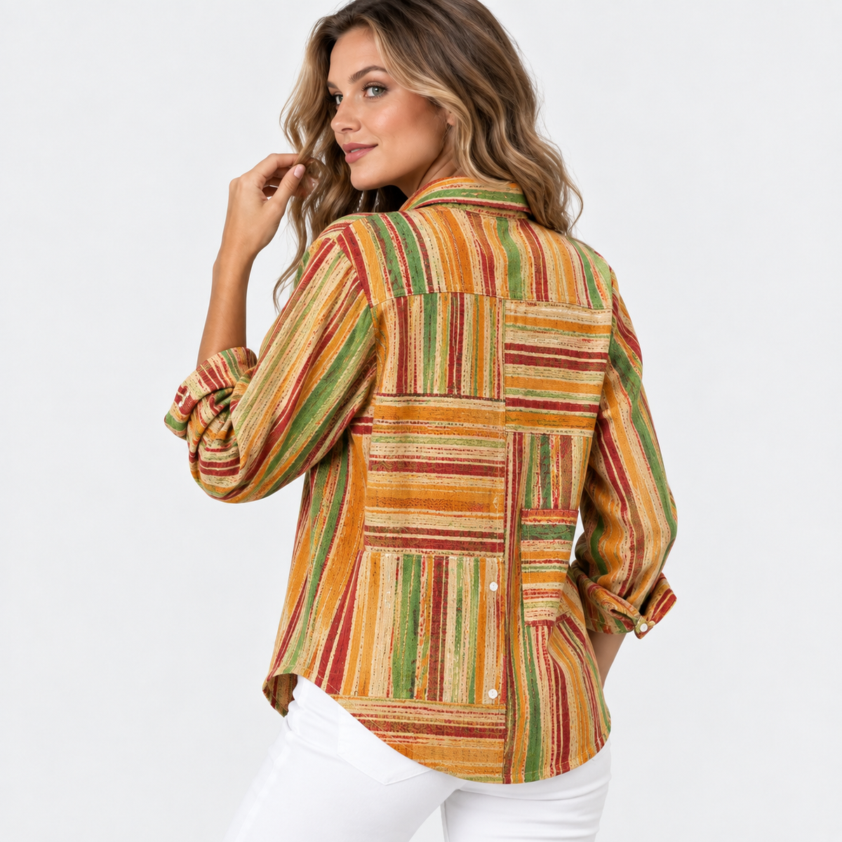 Montviro | Women’s Vintage Plaid Shirt Loose Fit Casual Fall Top