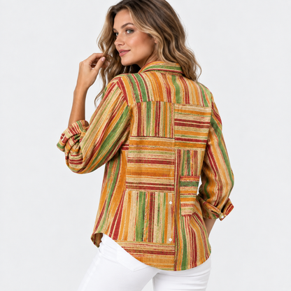 Montviro | Women’s Vintage Plaid Shirt Loose Fit Casual Fall Top