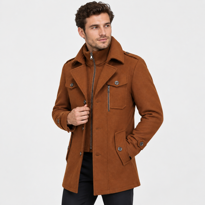 Montviro | Men's Wool Blend Tweed Jacket - Button Front Slim Fit