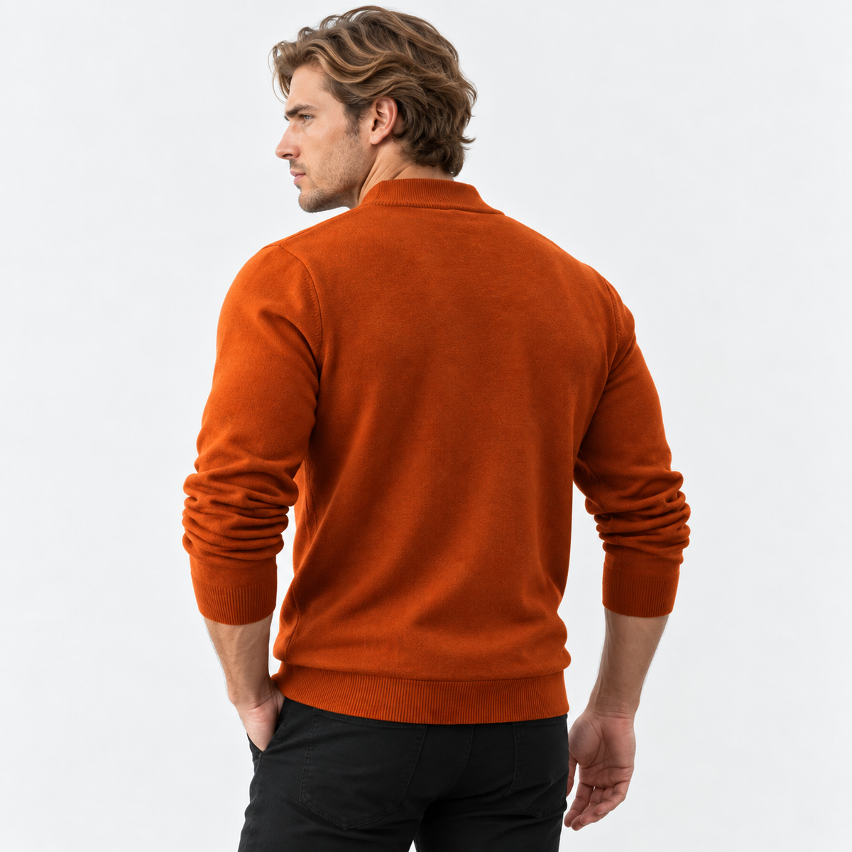 Montviro | Men's Knit Cardigan Sweater with Stand Collar and Full Zip